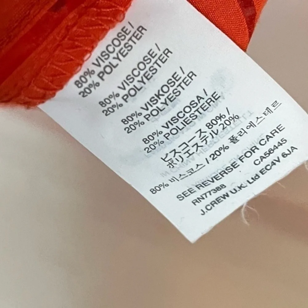 J. Crew • Red Orange Shadow Stripe Blouse - Picture 3 of 5